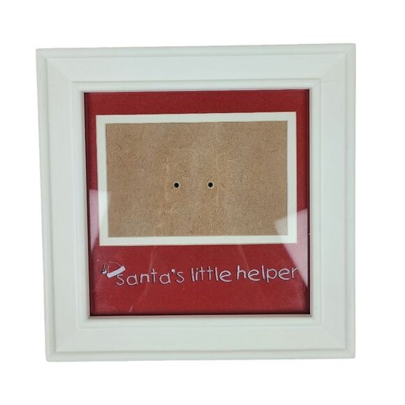 SANTA'S Little Helper Christmas Red and White Photo Picture Frame - Picture 1 of 11